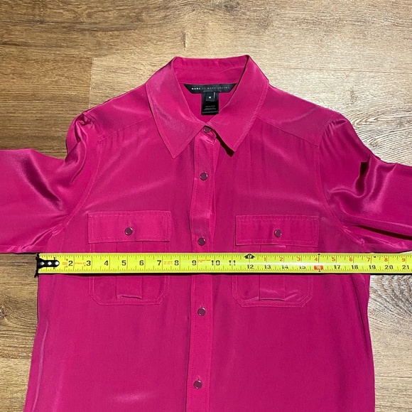 Marc by Marc Jacobs 100% Silk Blouse Hot Fuchsia M 6 - Picture 7 of 13